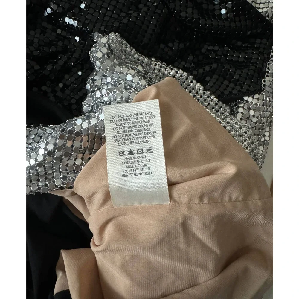 Alice + Olivia Ally Chainmail Halter Neck Dress Size 6